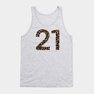 21st Birthday Leopard Print Tank Top